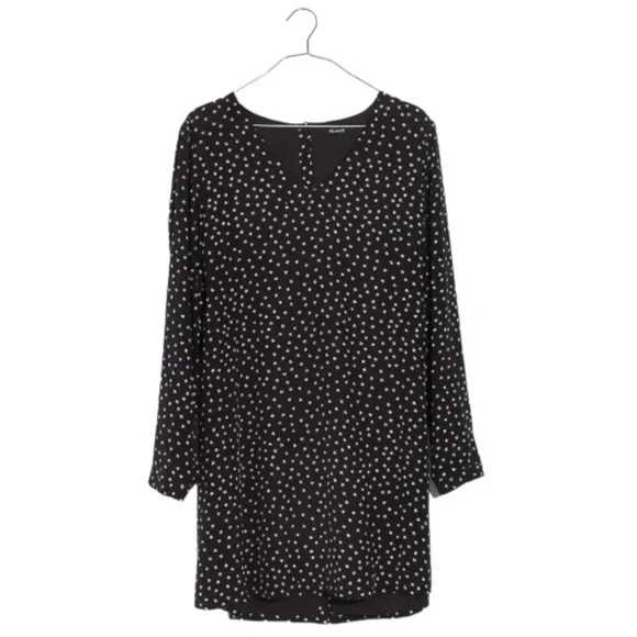 Madewell Star Silk Button Back Dress - Black - Small - Picture 2 of 15